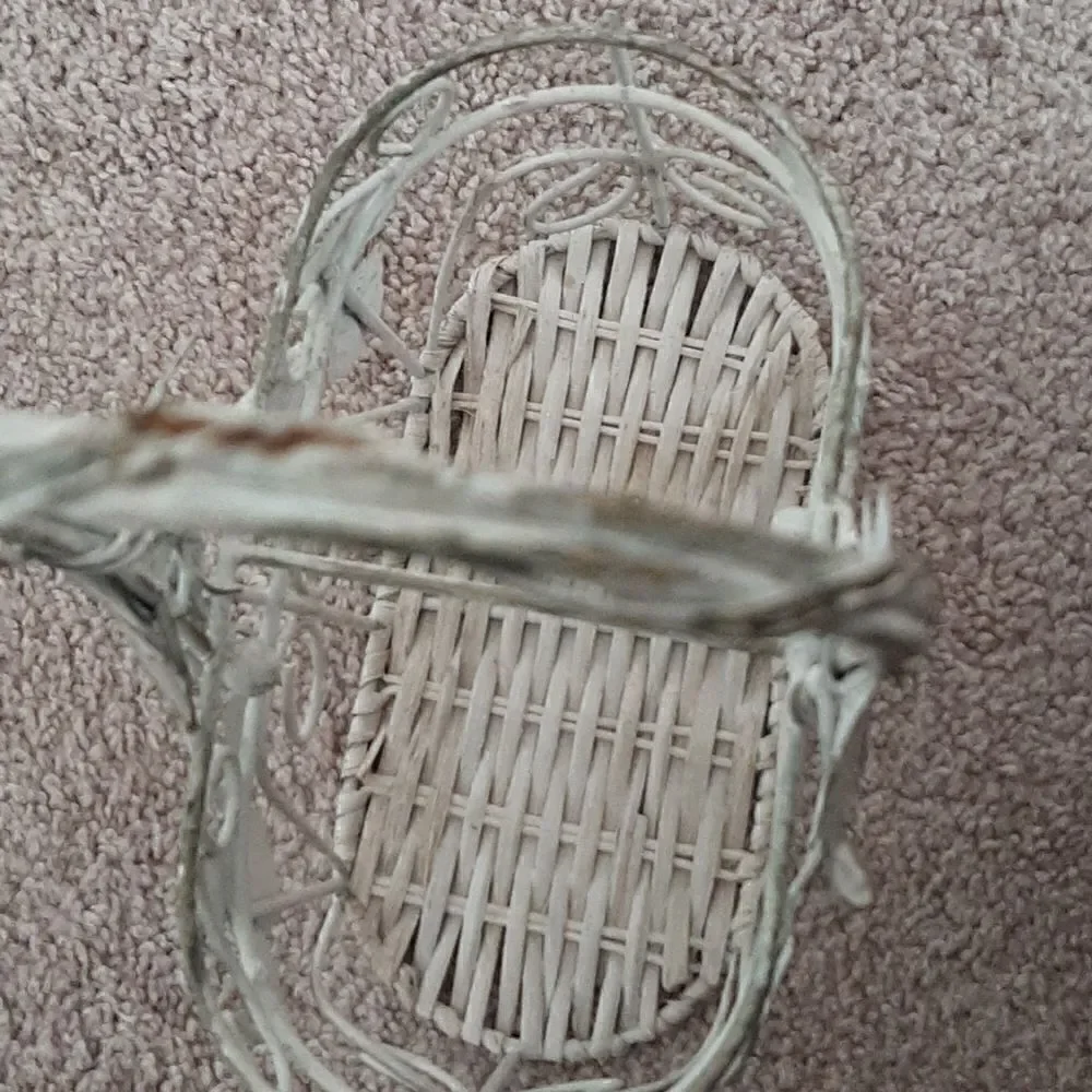 Vintage distressed metal basket
